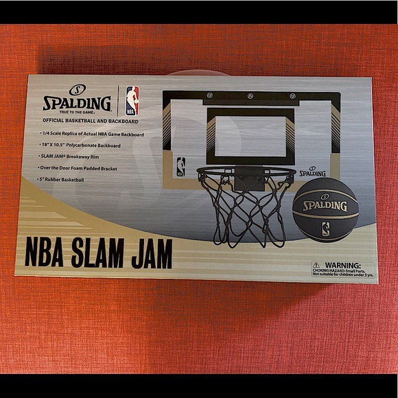 Spalding NBA Slam Jam Over-The-Door Basketball Hoop – Black & Gold Edition, NEW - Picture 2 of 3